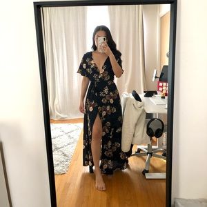 Navy floral maxi dress